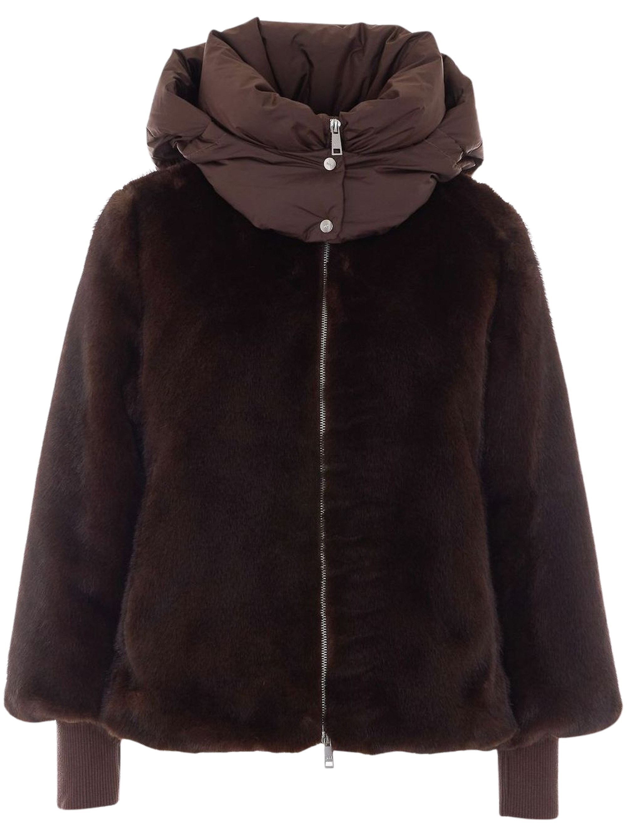 Add Zip-Up Faux Fur Hooded Jacket