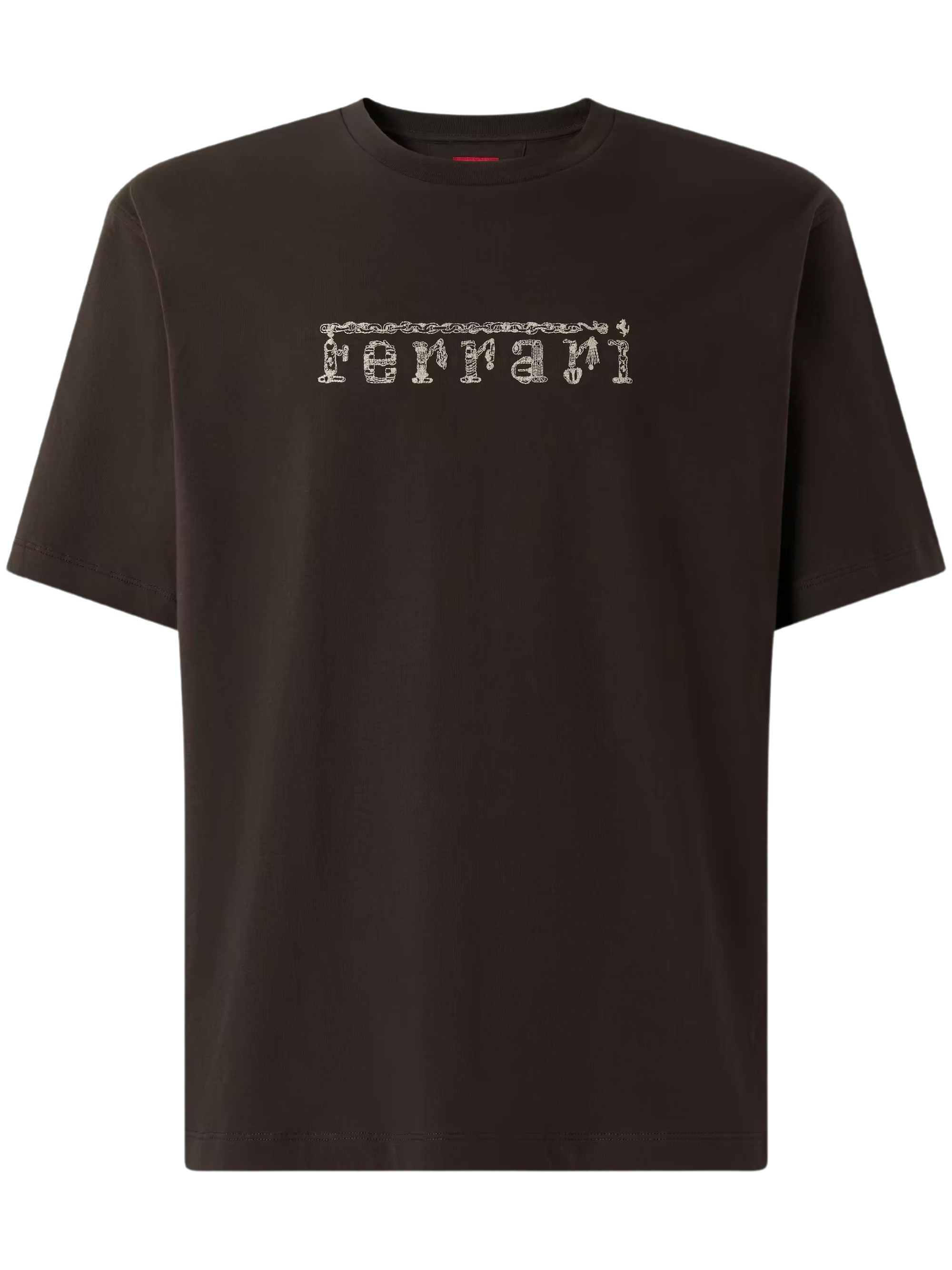 FERRARI Cotton T-Shirt With Embroidered Ferrari Logo FERRARI Cotton T-Shirt With Embroidered Ferrari Logo