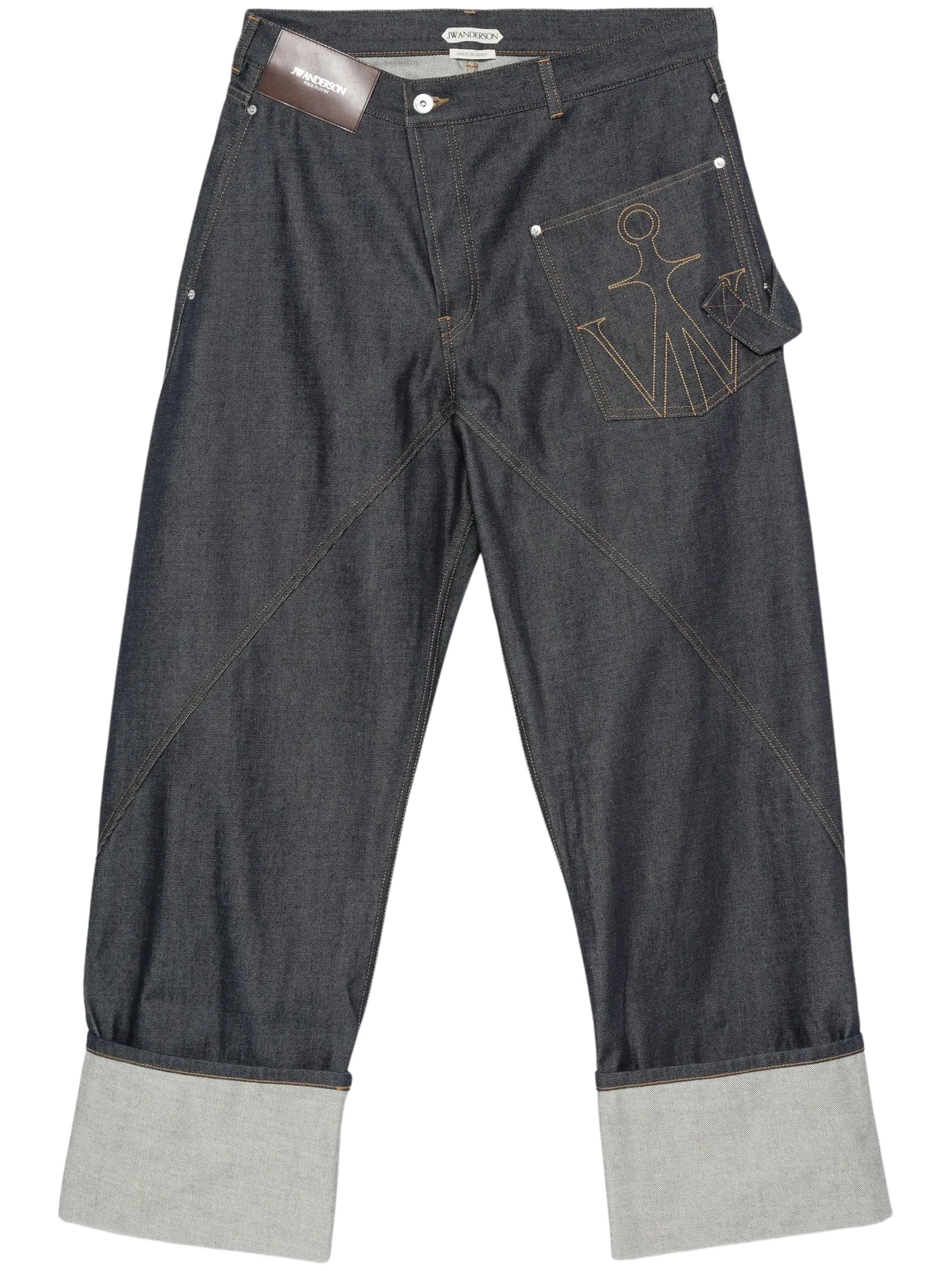 Twisted Turn-Up Workwear Denim Jeans