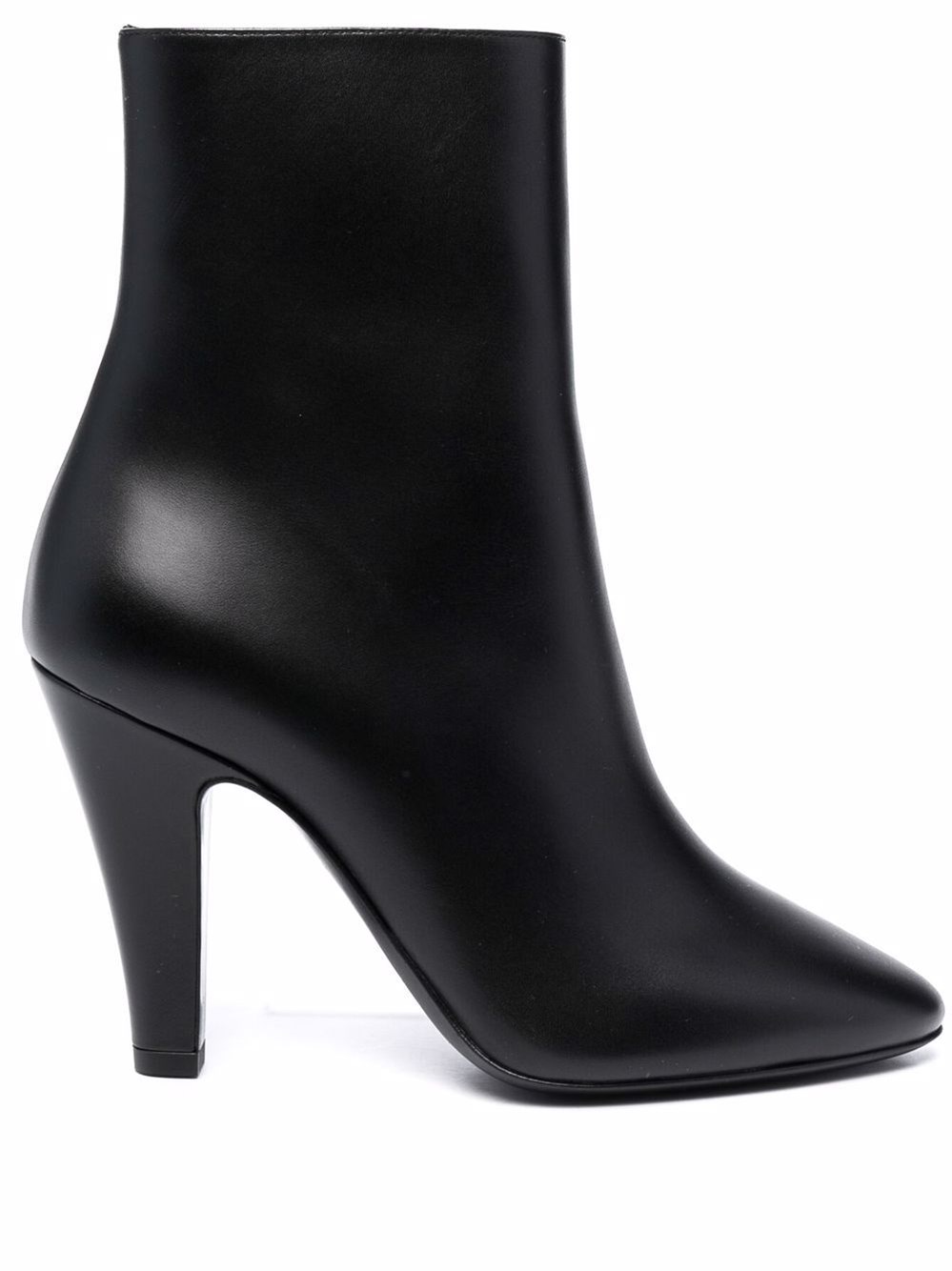 Leather Heel Ankle Boots - Saint Laurent - Modalova