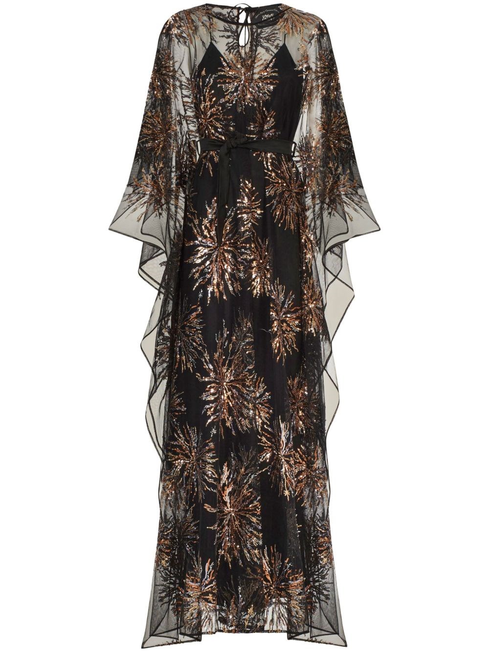 Taller Marmo Sunburst Long Sleeve Kaftan With Sequin Embellishment