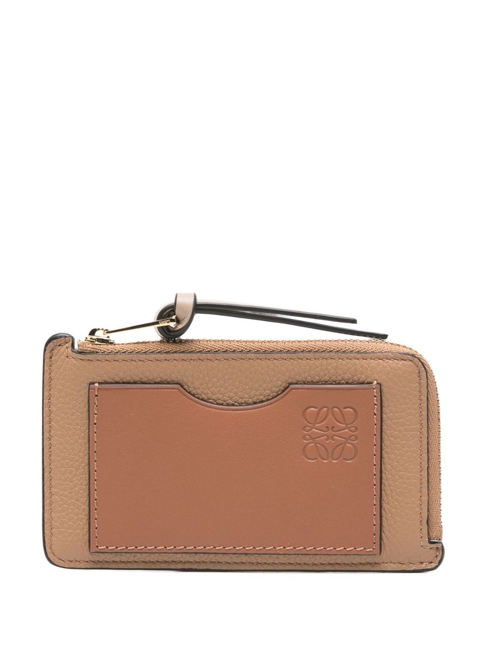 Loewe Leather Zipped Card Case In Brown