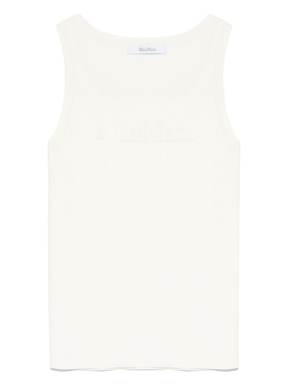 Max Mara Knitted Tank Top In Neutral