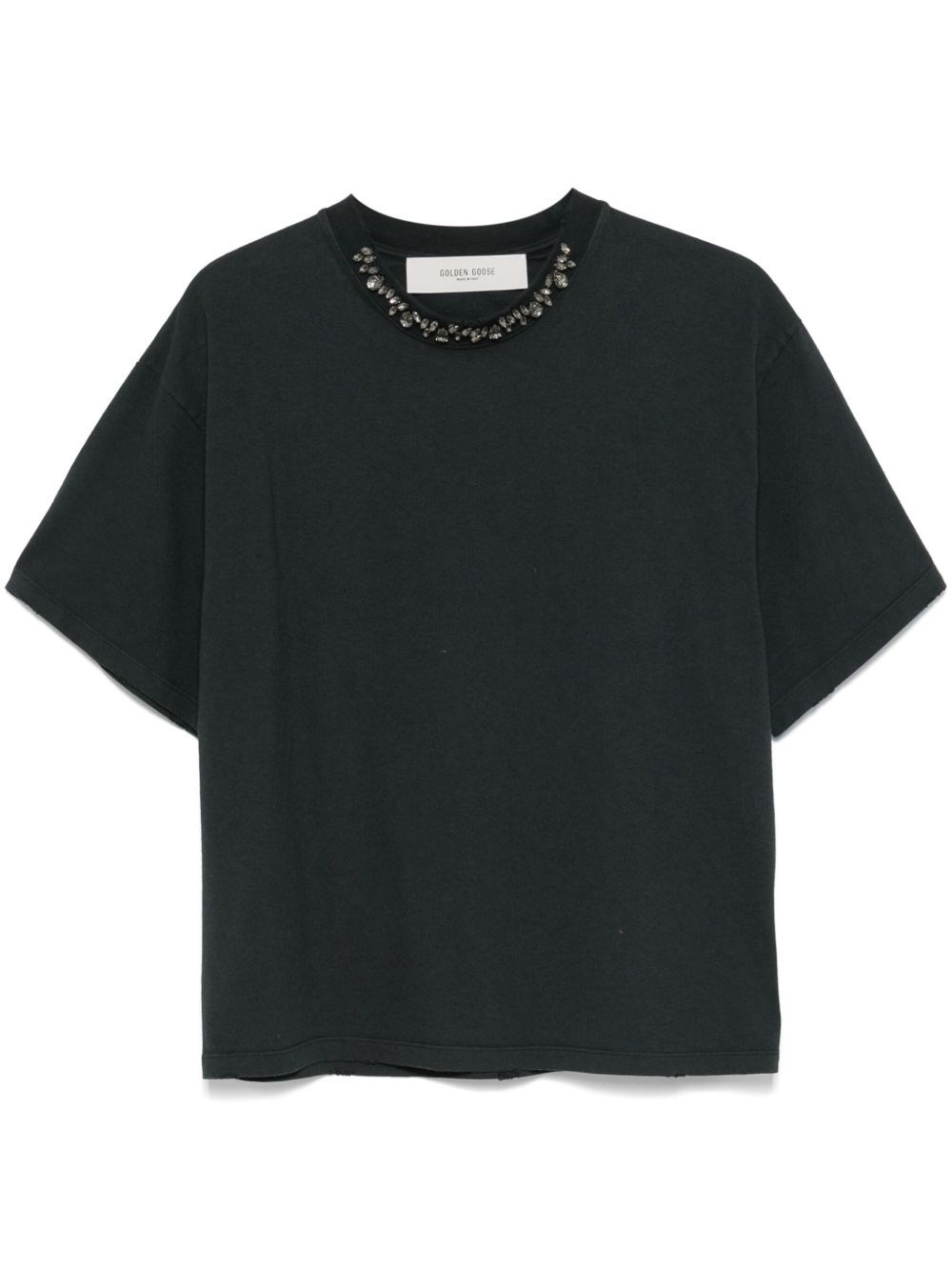 Crystal Embellished Cotton T-Shirt - Golden Goose - Modalova