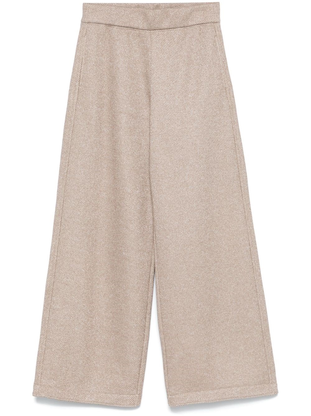 Max Mara Wide-leg Cotton Blend Trousers With Metallic Threading