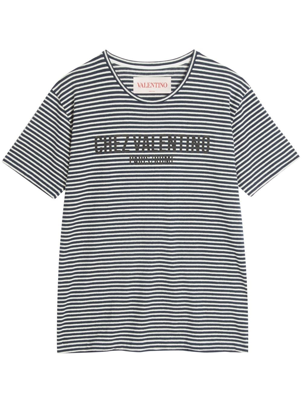 Tシャツ・カットソー VALENTINO EMBROIDERED STRETCH LINEN BLEND T-SHIRT Valentino Garavani Embroidered Stretch Linen Blend T-Shirt