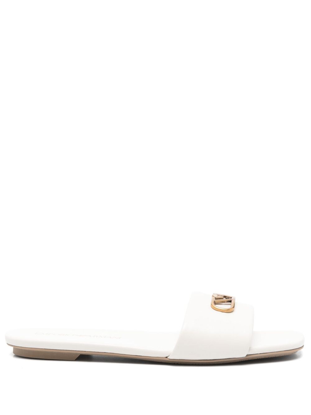 Emporio Armani Leather Flat Sandals - Emporio Armani - Modalova