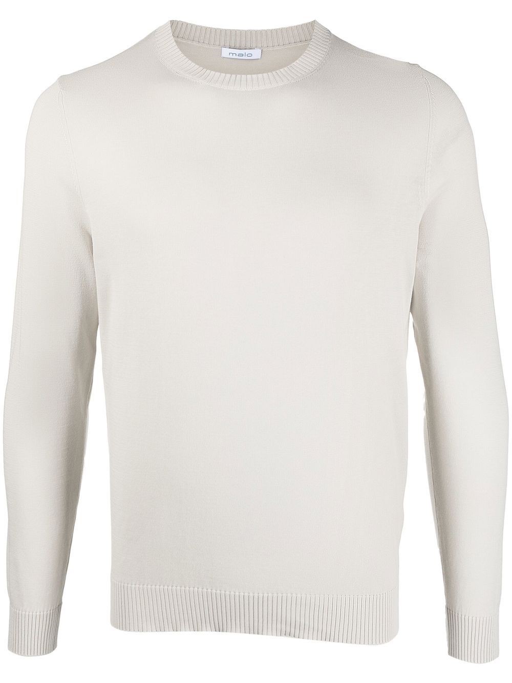 Malo Soft Texture Crewneck Sweater With Ribbed Cuffs