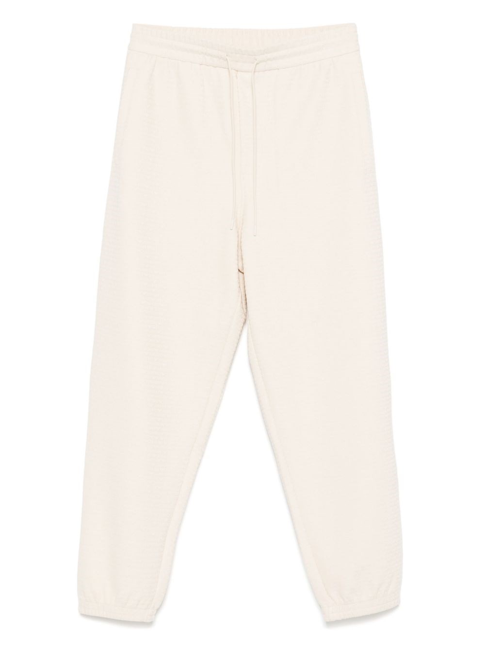 Emporio Armani Logo Print Textured Fabric Sweatpants