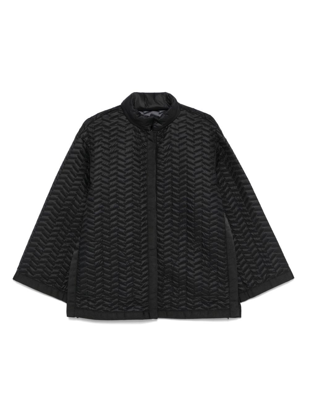 Emporio Armani Quilted High Collar Jacket With Grosgrain Trim