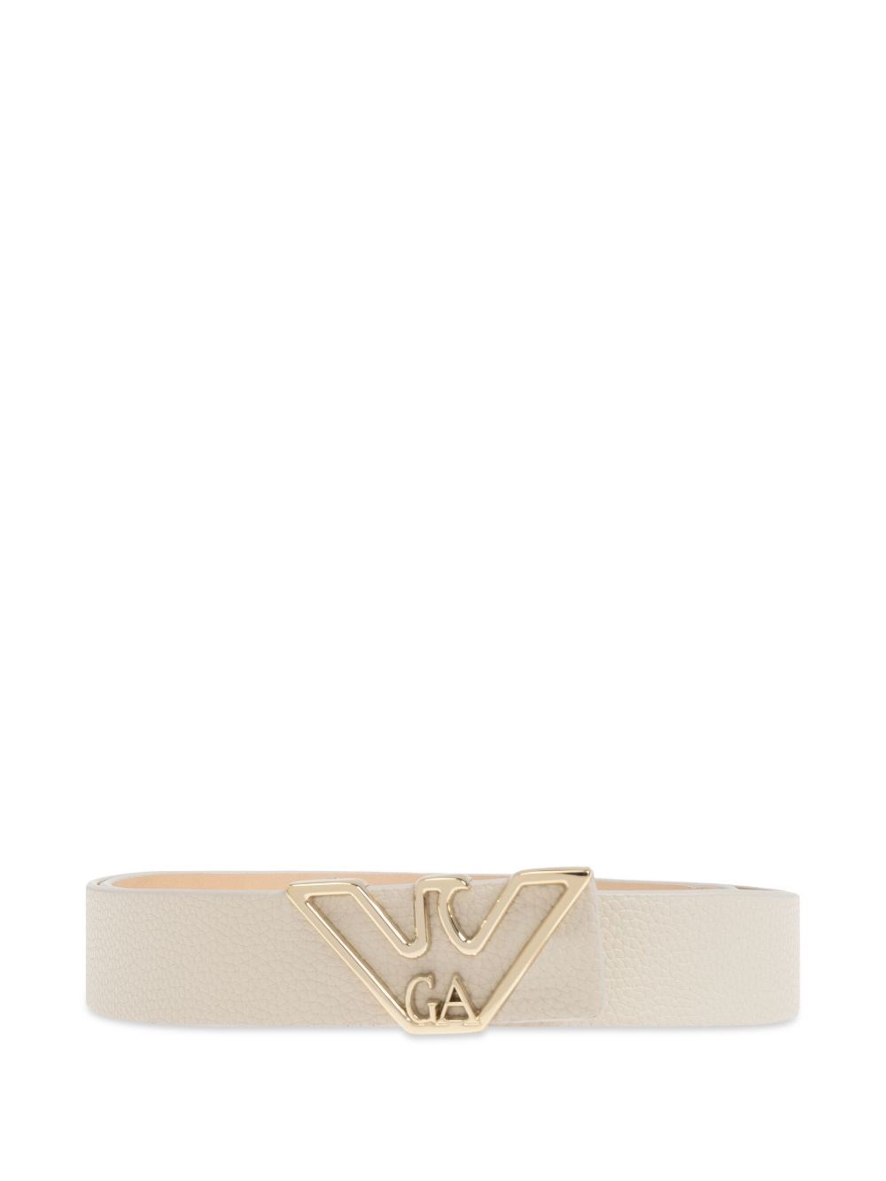 Emporio Armani Adjustable Logo Buckle Belt With Textured Finish