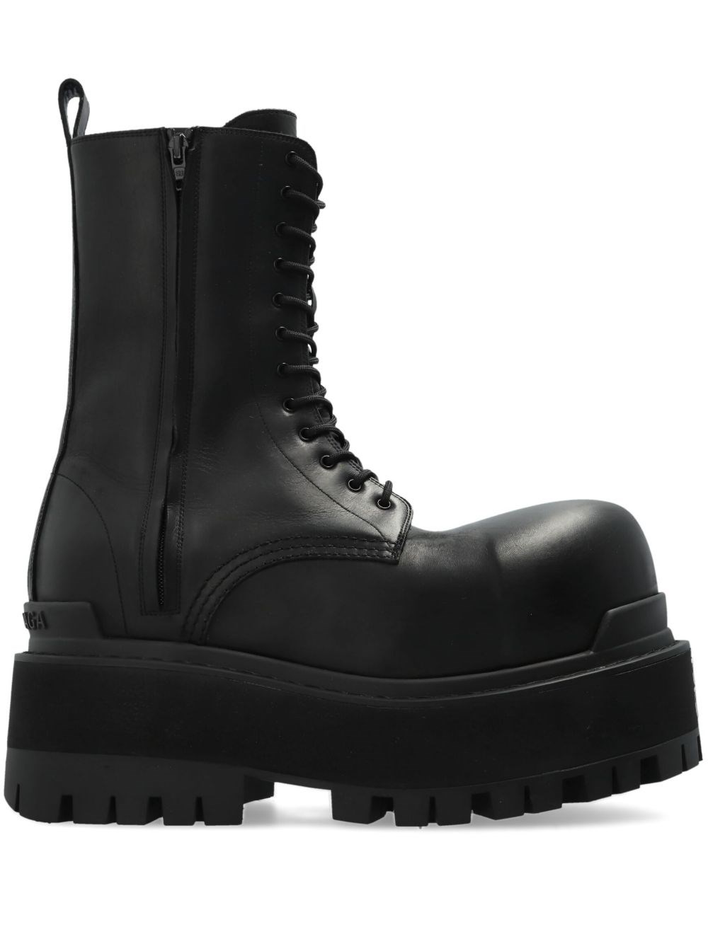 Balenciaga Black Ankle Boots With Logo Plaque On The Front And Side Zips In Leather Man