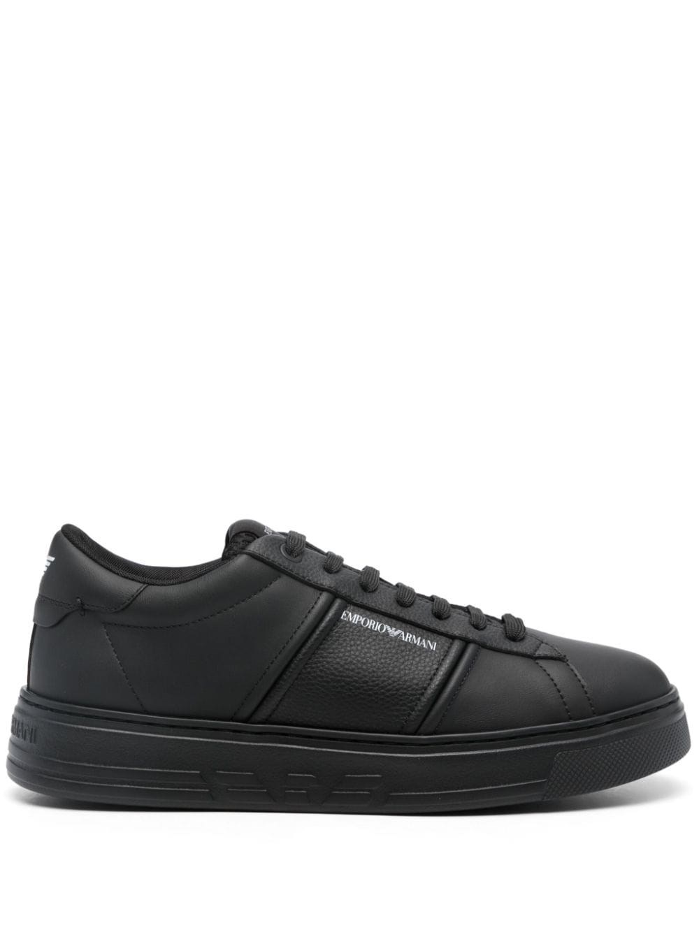Emporio Armani Leather Sneakers - Emporio Armani - Modalova