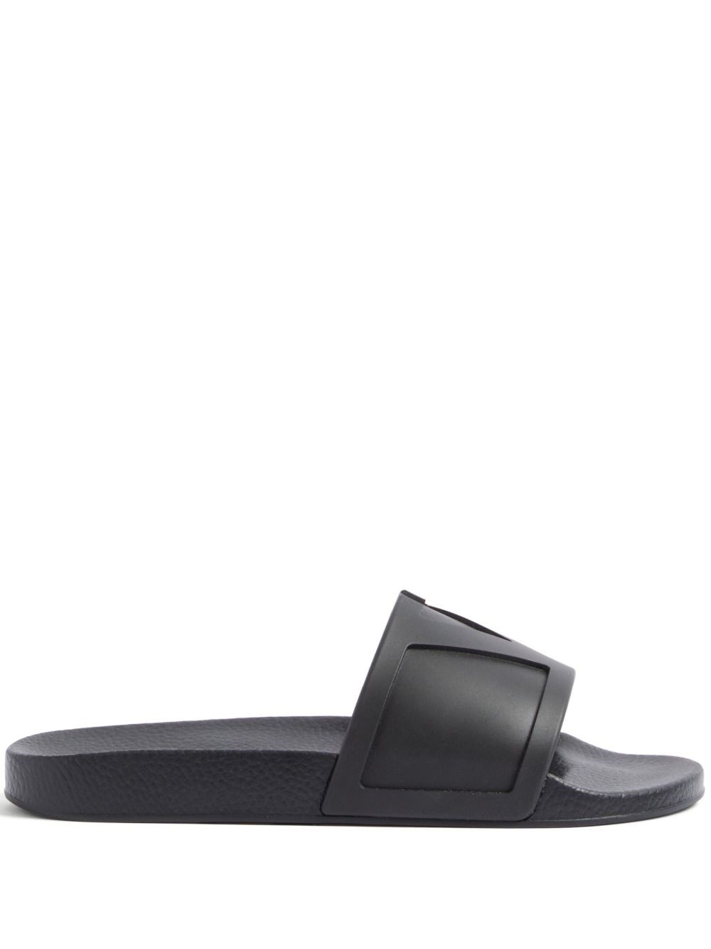 Valentino Garavani Black Sandals With Vlogo Detail On The Front In Tech Fabric Man