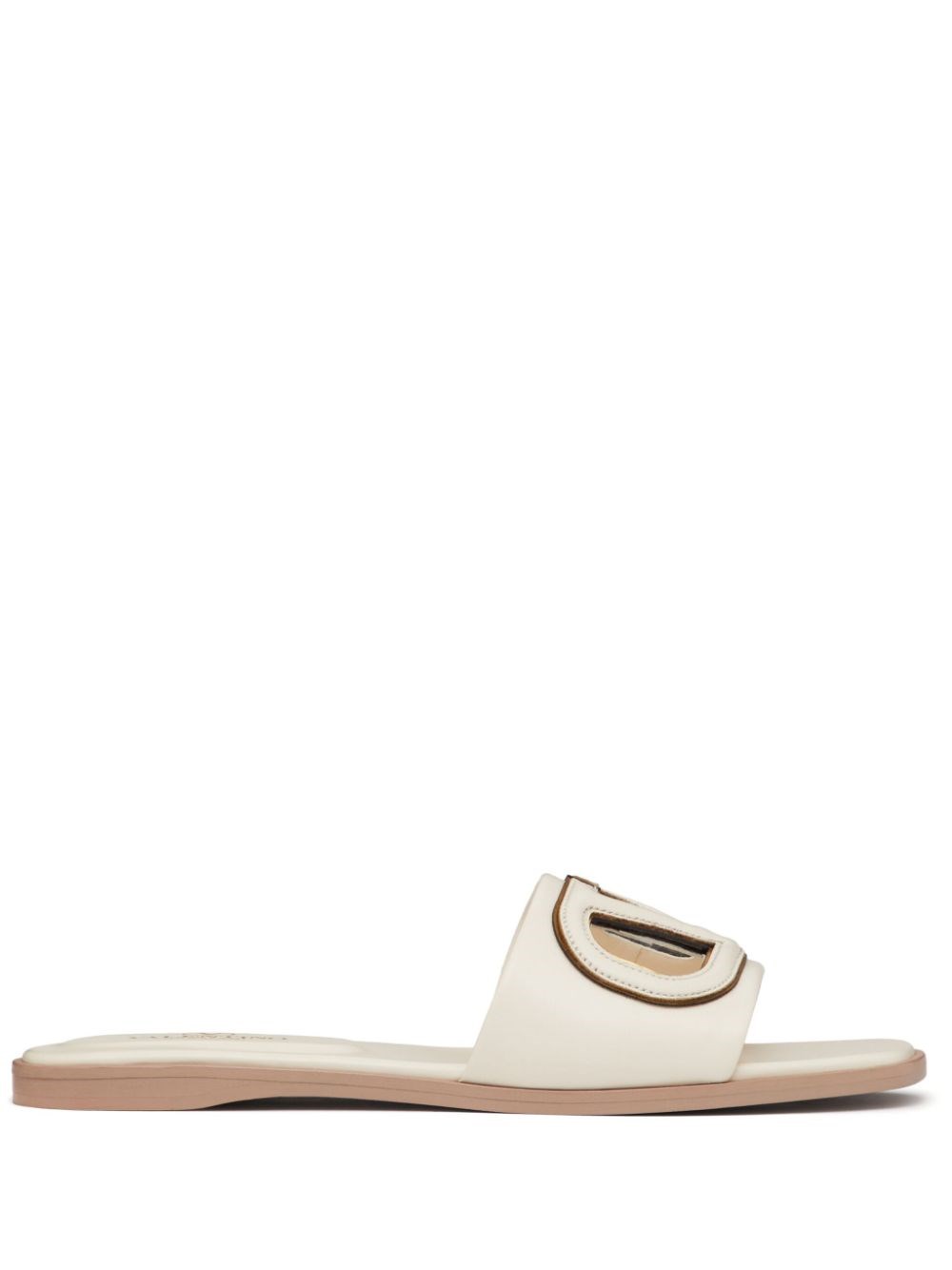 Valentino Vlogo Signature Flat Leather Sandals