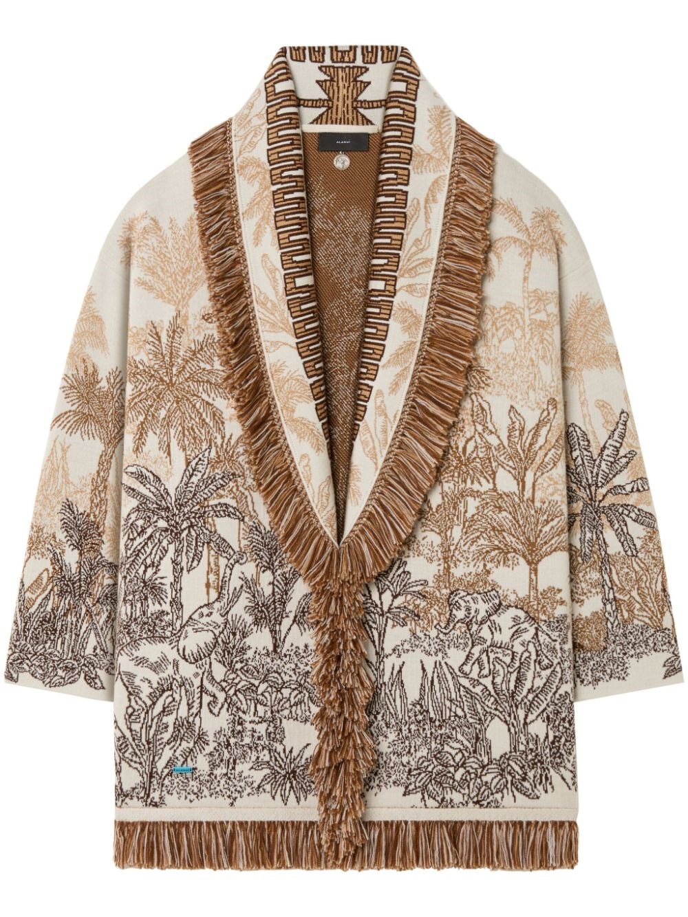Alanui Jungle Toile De Jouy Wool Blend Cardigan
