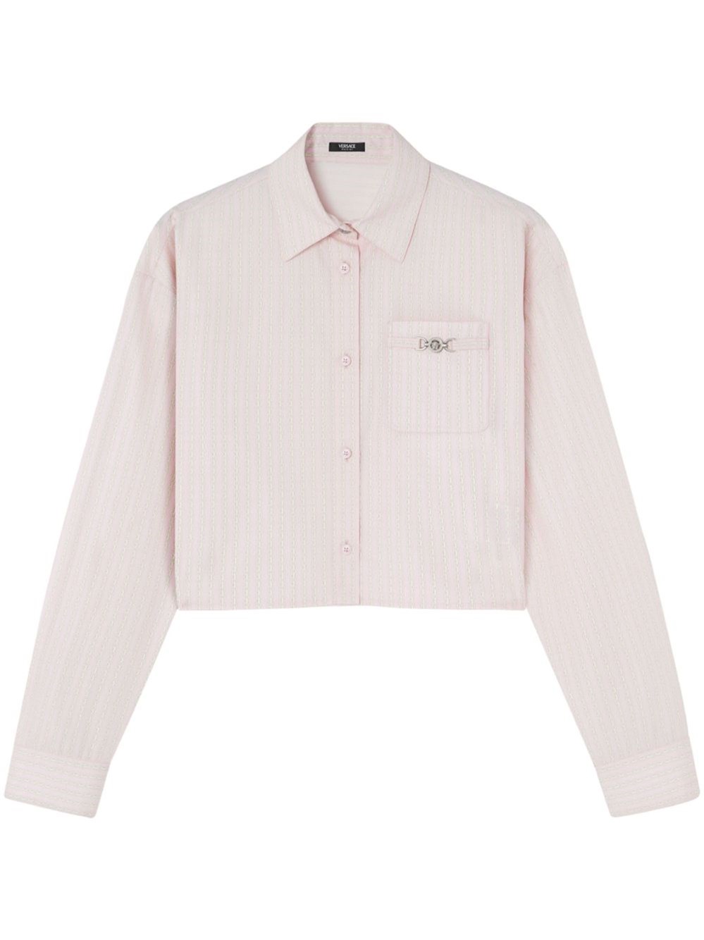 Pinstripe Chain Cropped Shirt - Versace - Modalova