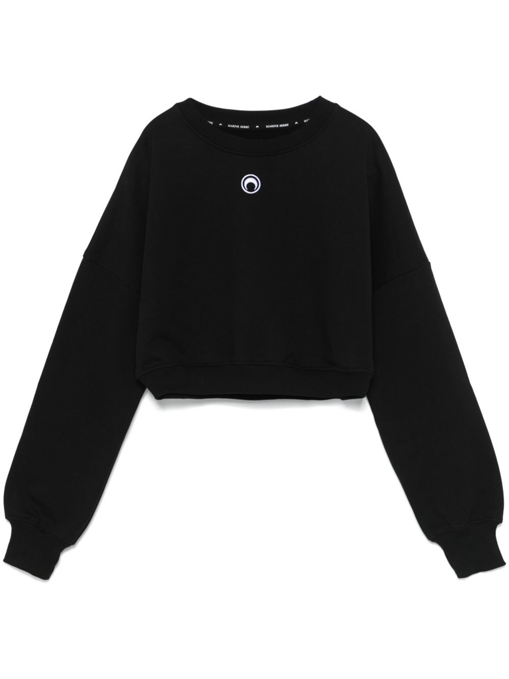 Marine Serre Logo Embroidery Cropped Sweatshirt - Women's - Regenerative Cotton/organic Cotton/recycled Cotton