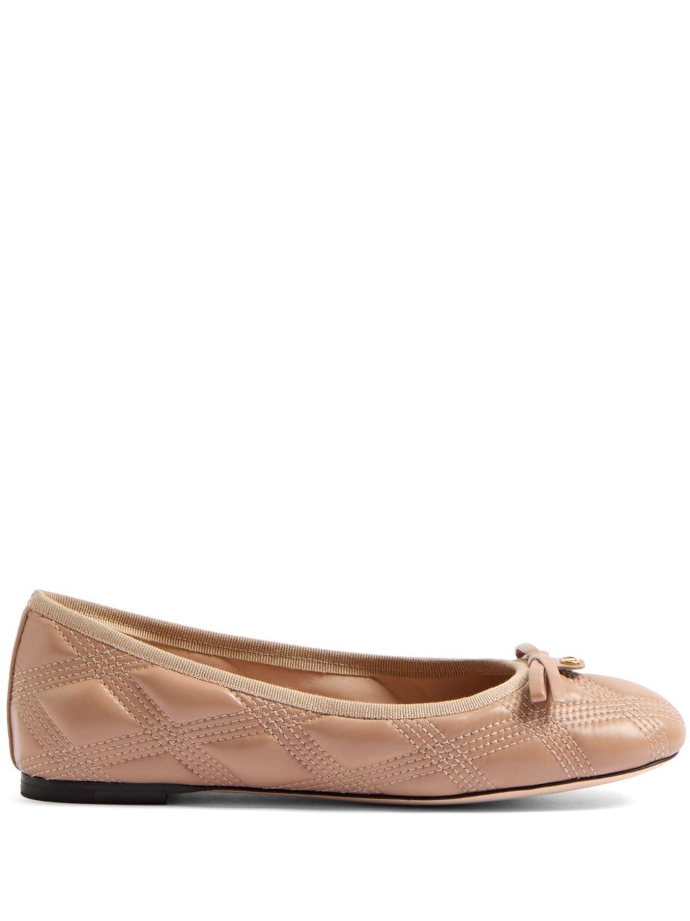Valentino Garavani Quiltie Ballerina 67 In Quilted Nappa Leather Woman Rose Cannelle 42 In Orange