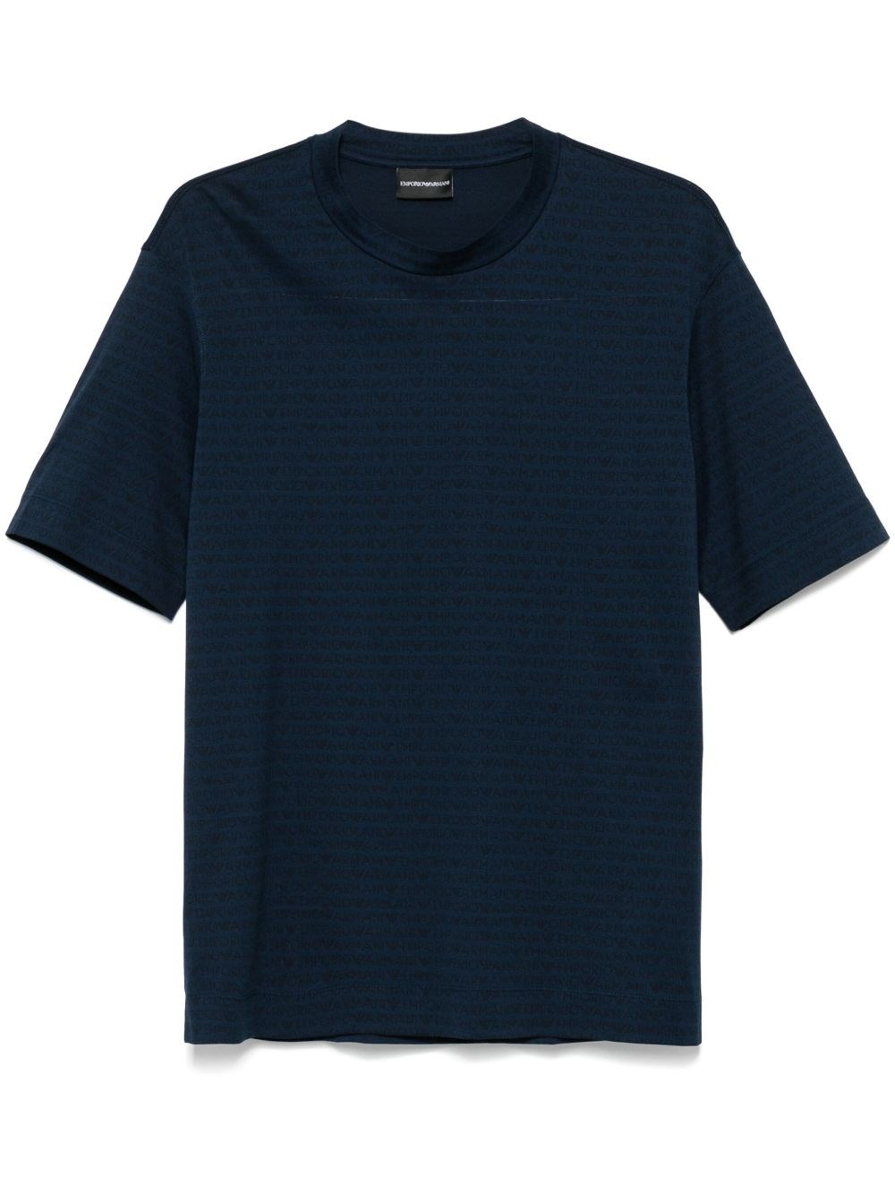 Allover Logo Cotton T-Shirt - Emporio Armani - Modalova
