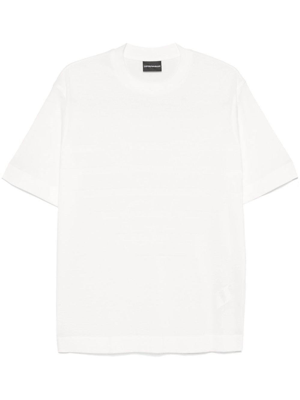 Emporio Armani White Logo Embroidery T-shirt
