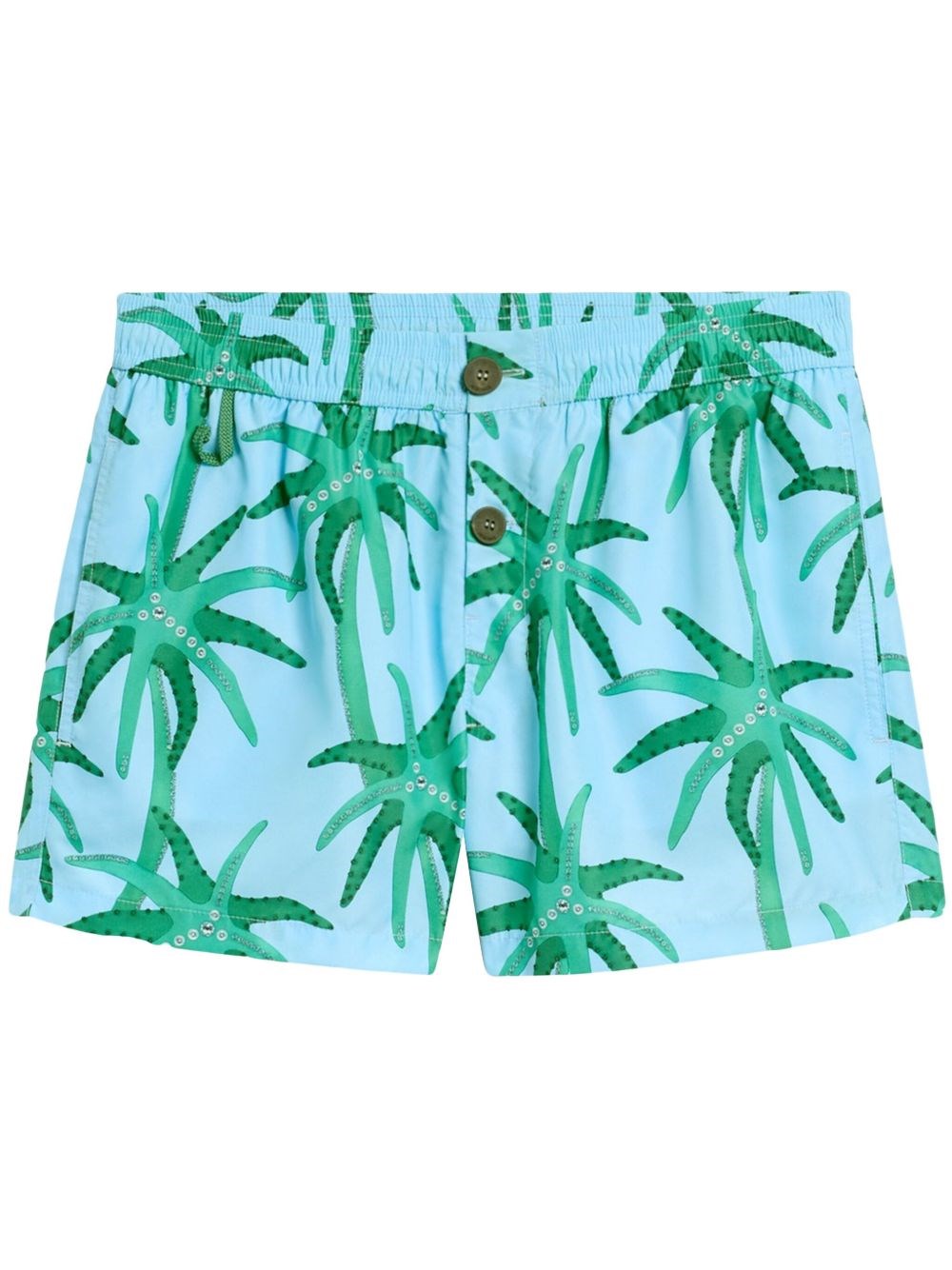 Jacquemus Le Maillot Puntini Light Blue Swimsuit With Elastic Waist And All-over Print In Tech Fabric Man
