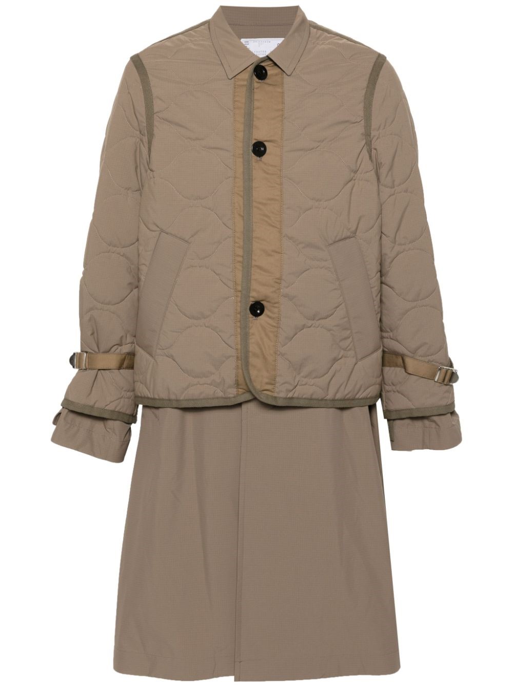 Sacai Layered Effect Quilted Coat