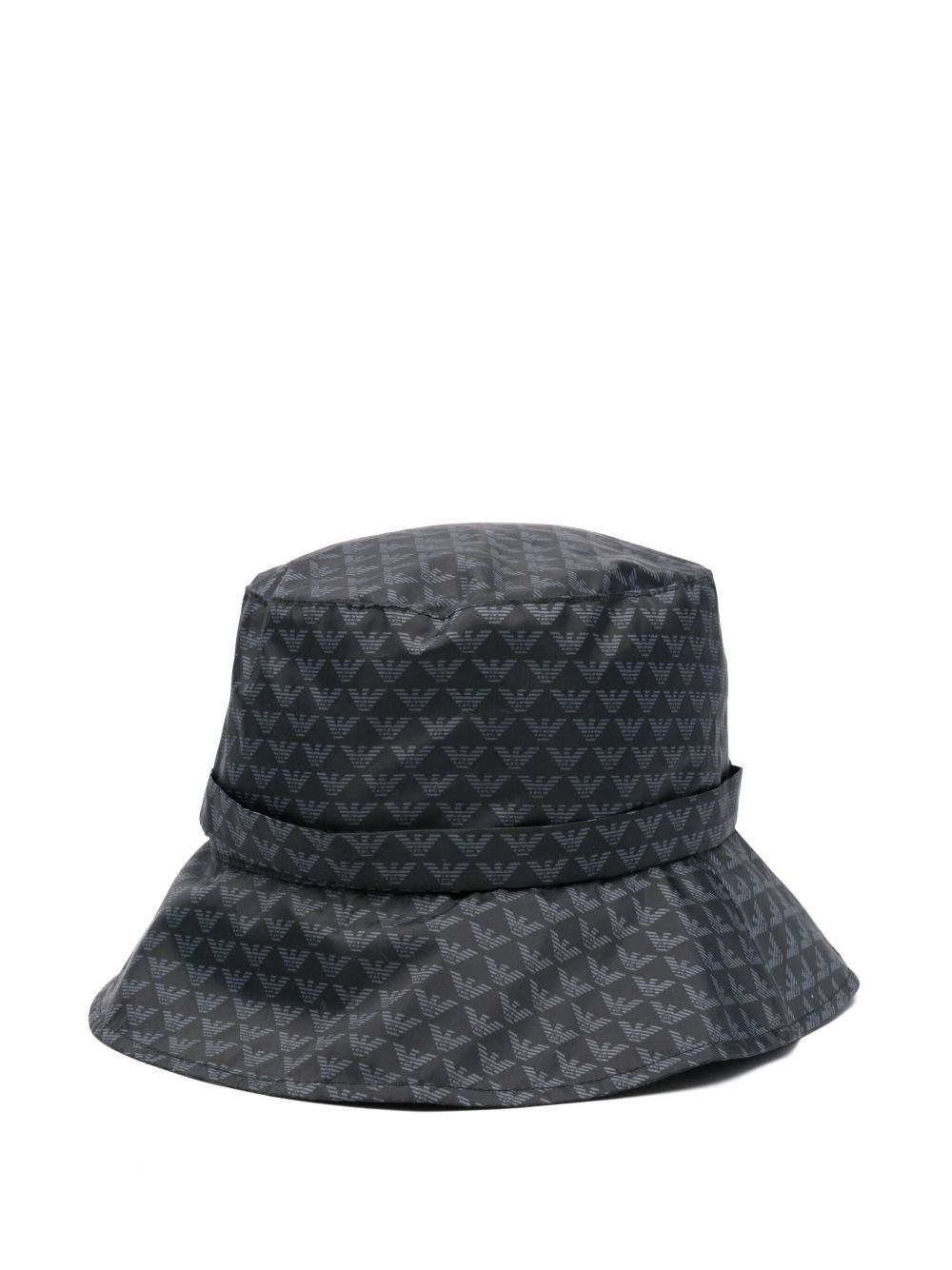 Emporio Armani Logo Print Bucket Hat With Wide Brim
