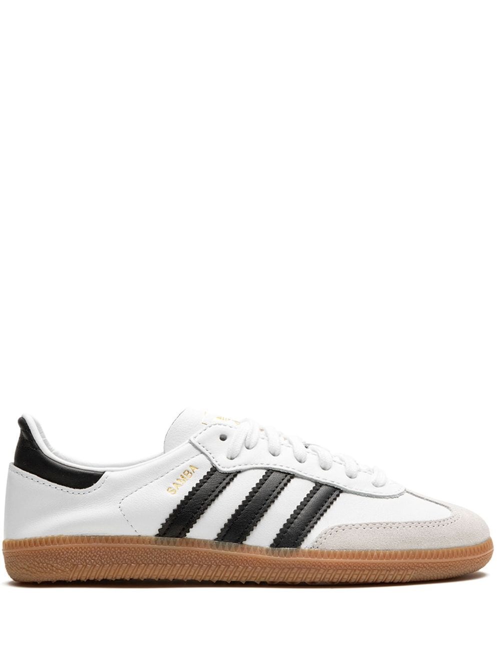 Adidas Originals Adidas Men's White Core Black Gold Me Sambae Suede And Leather Low-top Trainers In White