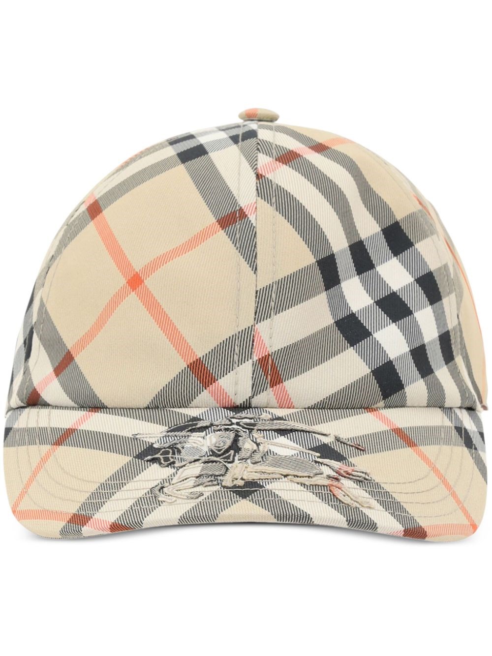 Burberry Ekd Checkered Baseball Cap In Neutral