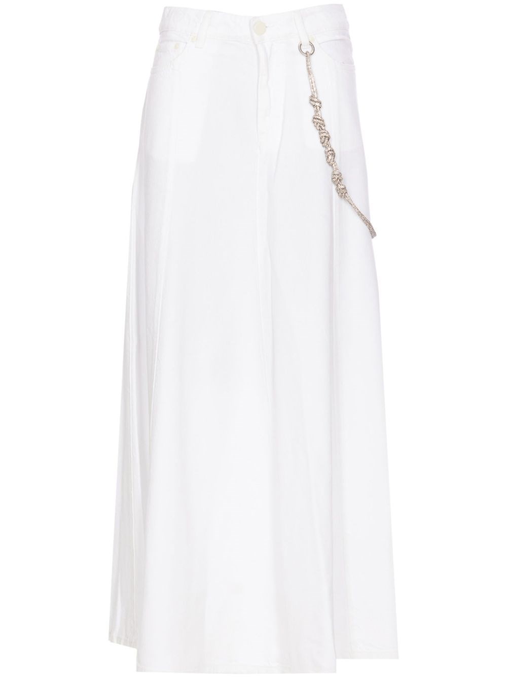 Pinko Denim Long Skirt In White