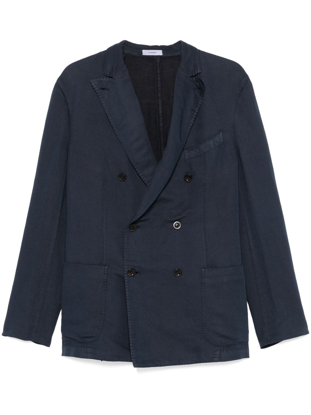 Boglioli Navy Blue Double-breasted Cotton Jacket