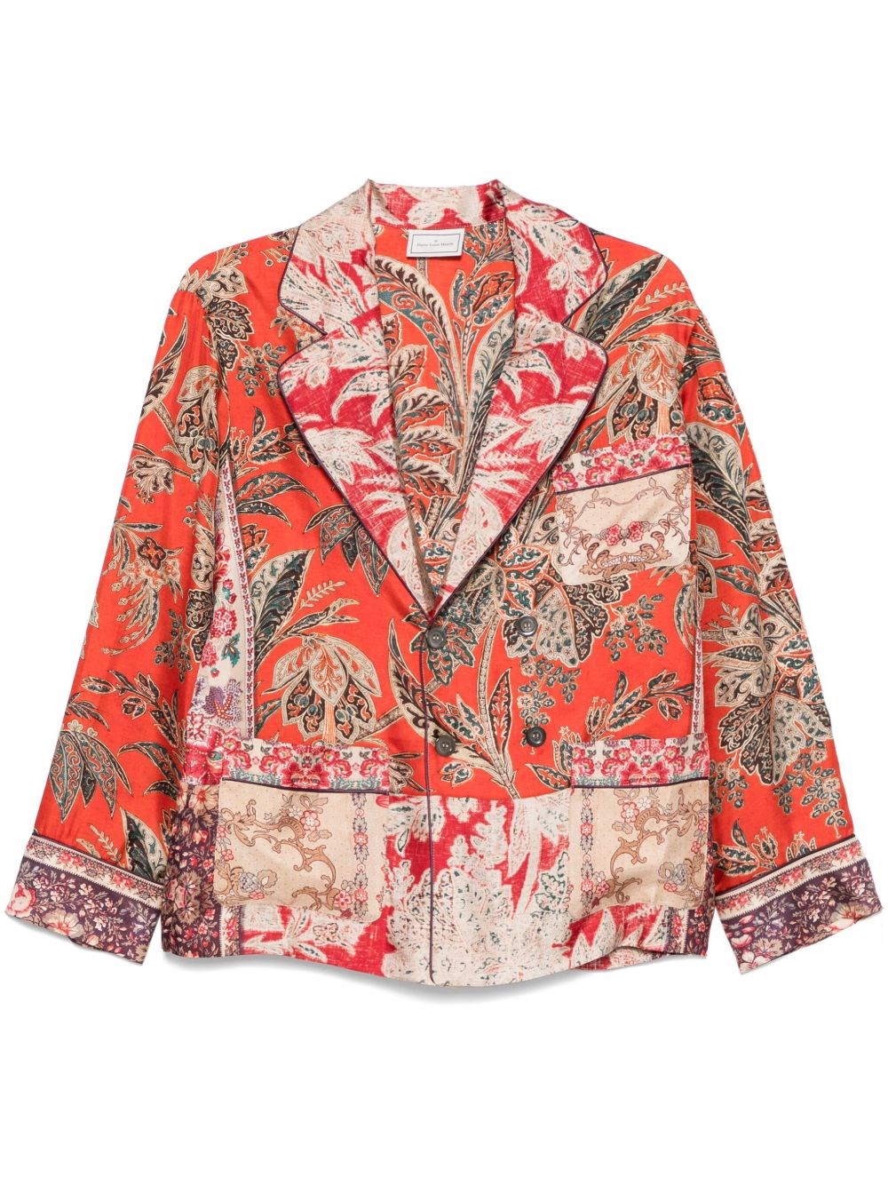 Pierre-louis Mascia Pierre Louis Mascia Printed Silk Double-breasted Jacket