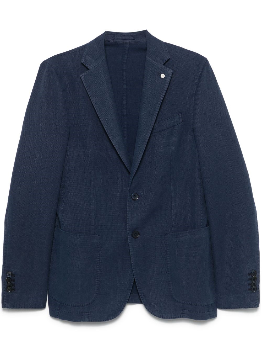 Luigi Bianchi Navy Blue Single-breasted Blazer