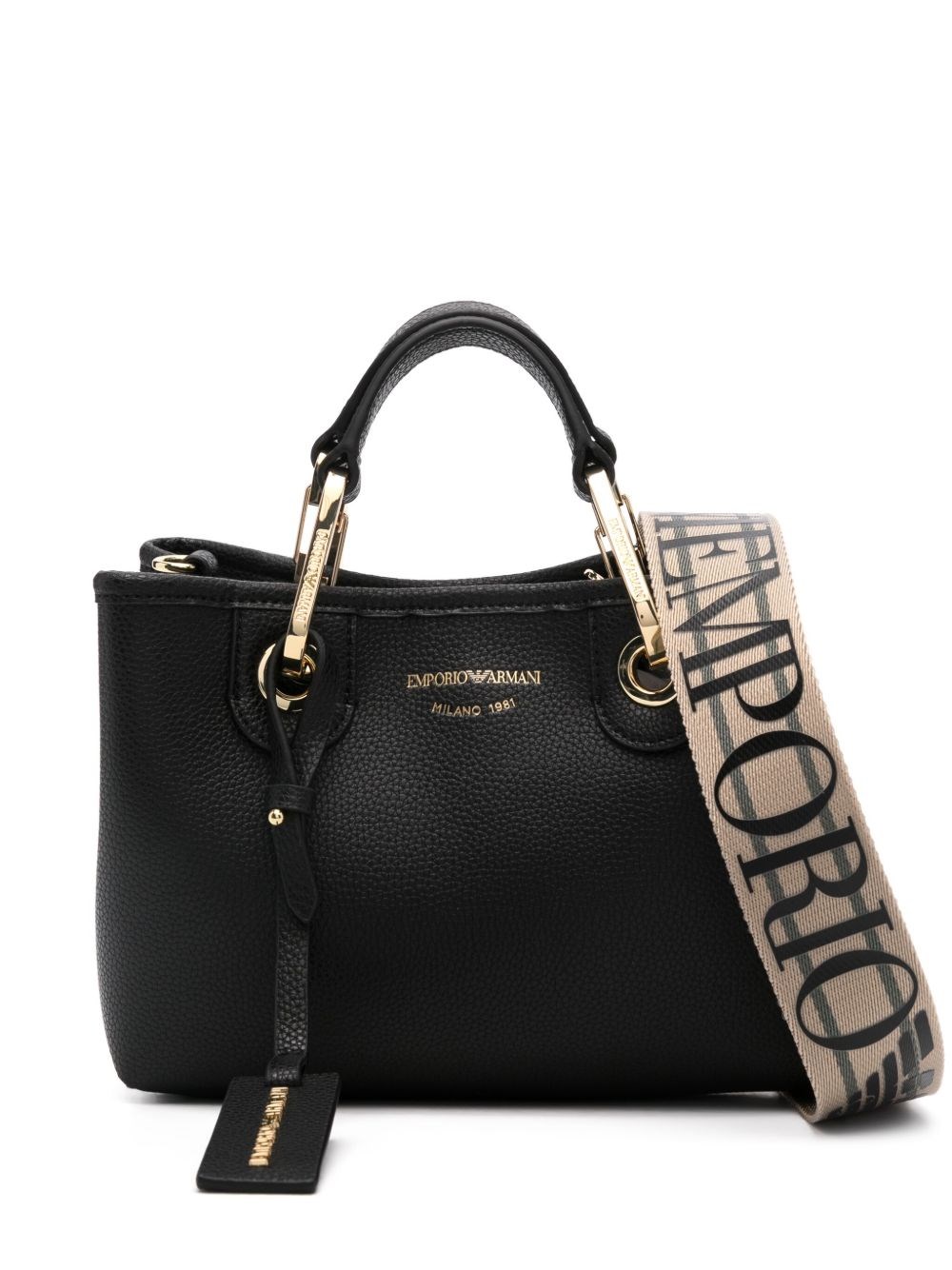 Emporio Armani Myea Black Shopper Bag With Pouch