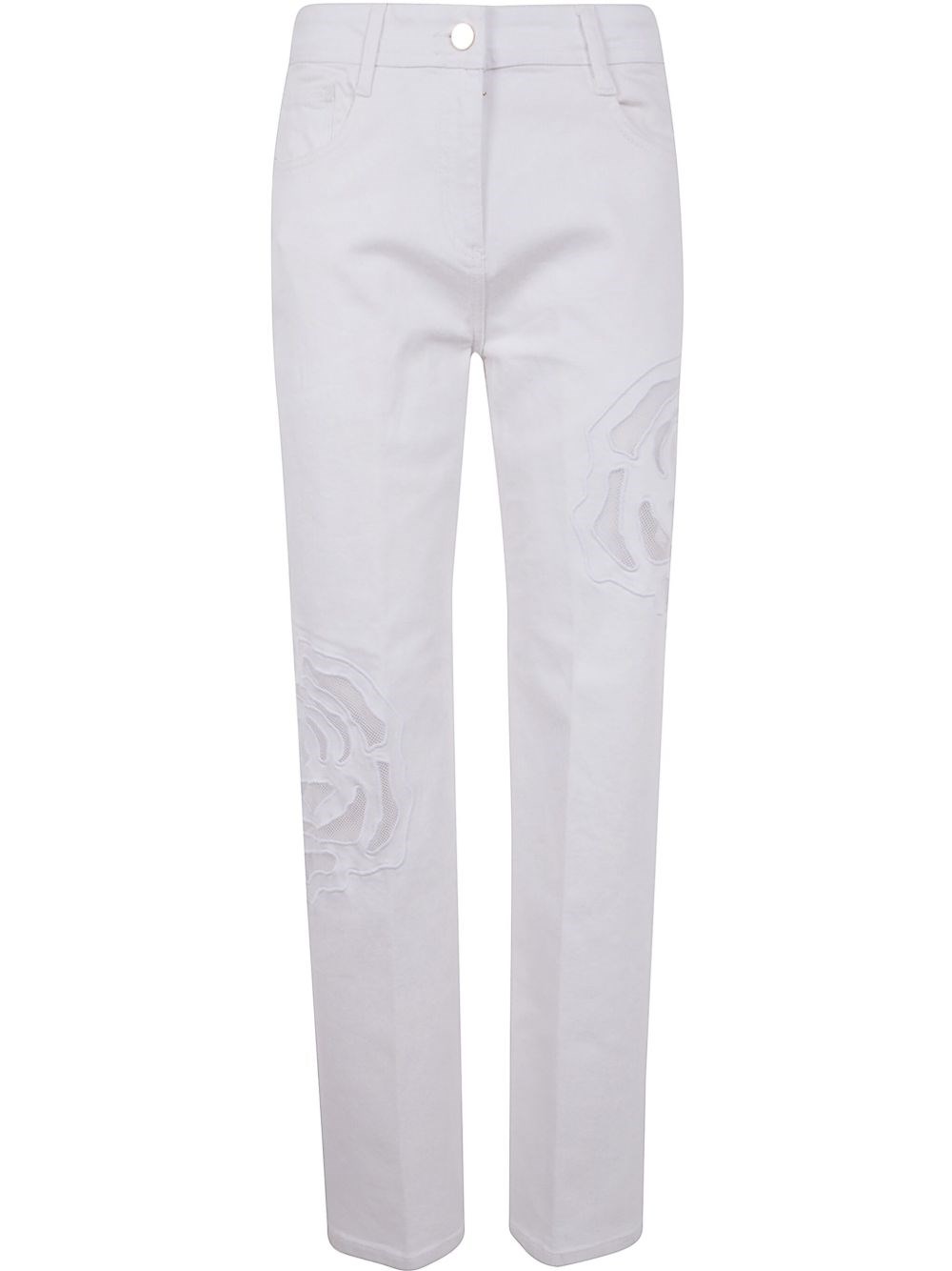 Blugirl Embroidered Mesh Detail Jeans With Rear Pockets