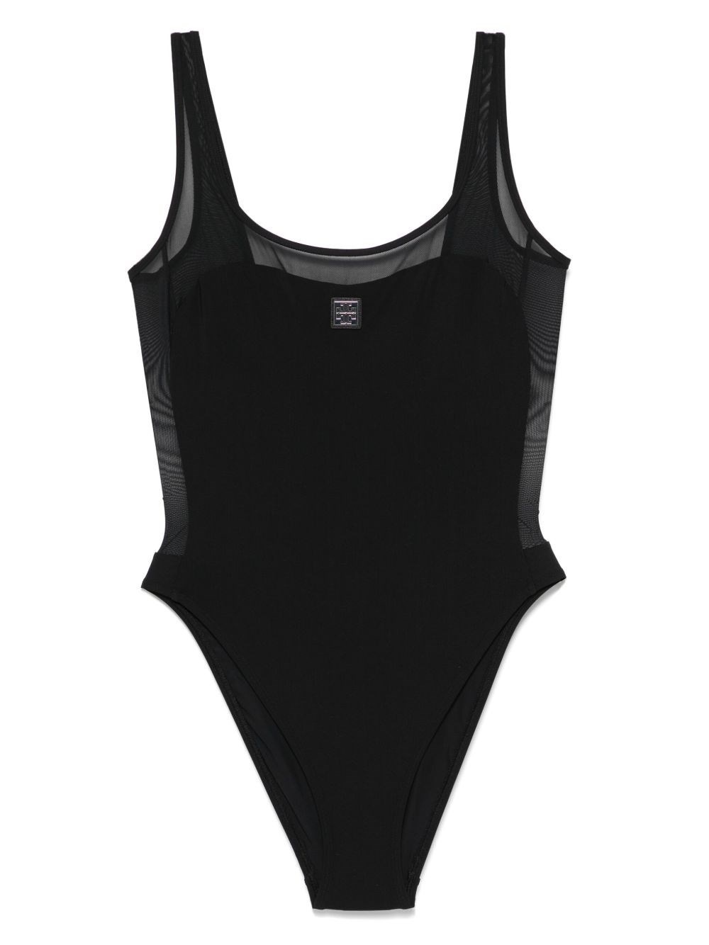 Tory Burch Logo Embroidered One-piece Swimsuit In Black