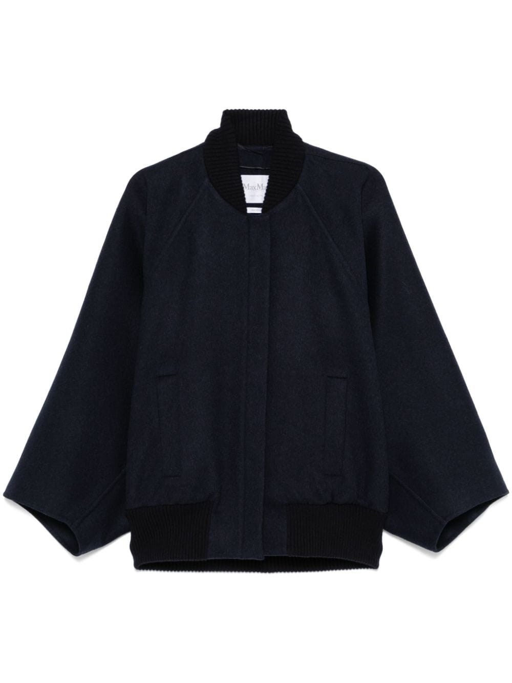 Max Mara Zenone Cashmere Cape Bomber Jacket