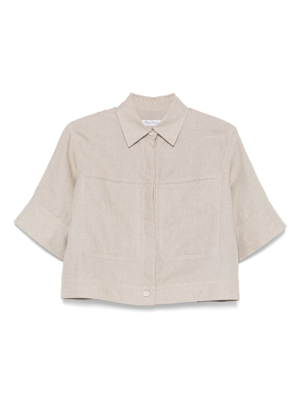 Max Mara Linen Shirt With Cropped Length And Collar