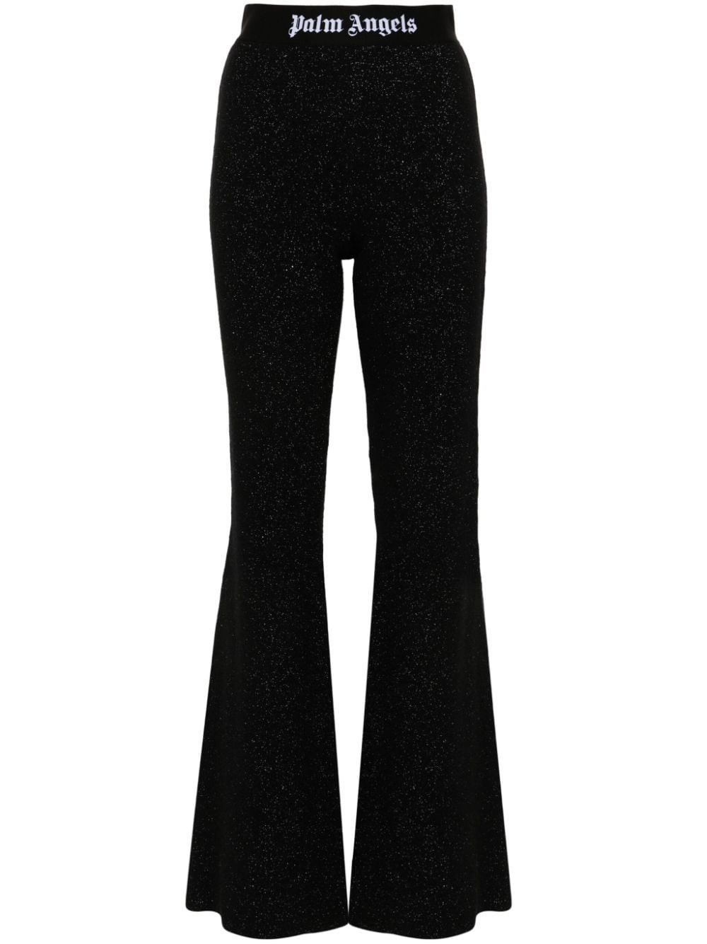 Palm Angels Signature Logo Flared Joggers In Black