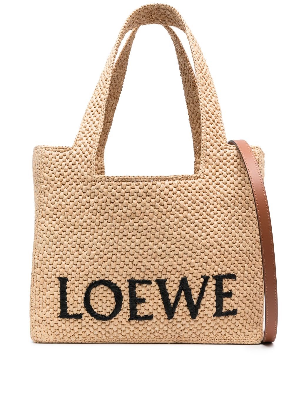Loewe Font Medium Raffia Tote