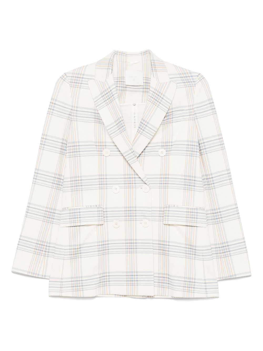 Circolo 1901 Check Pattern Double-breasted Cotton Jacket