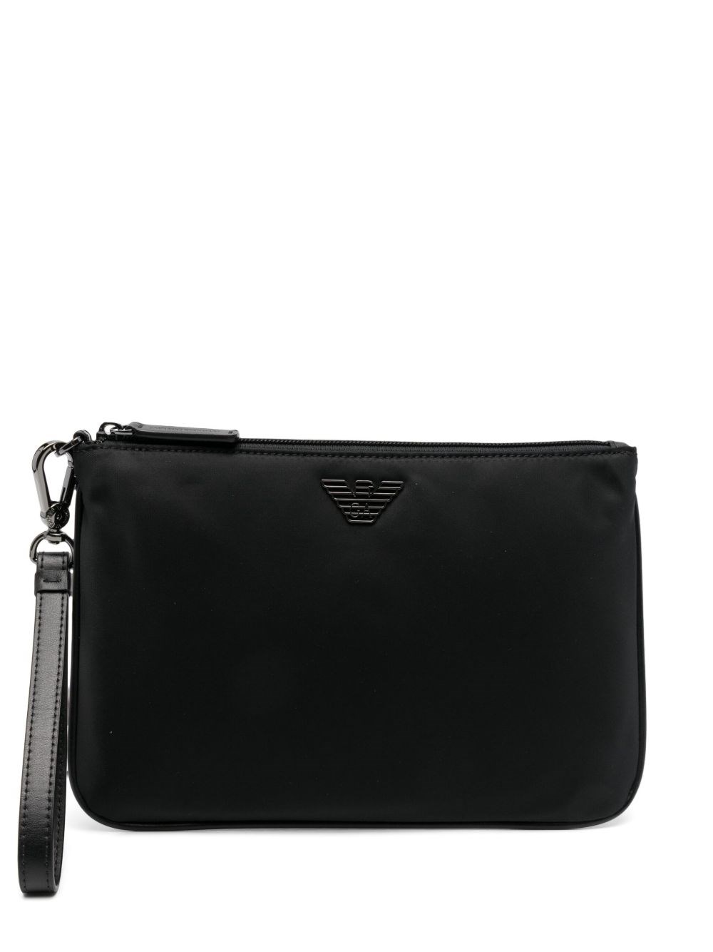Emporio Armani Nylon Logo Pouch With Detachable Wrist Strap