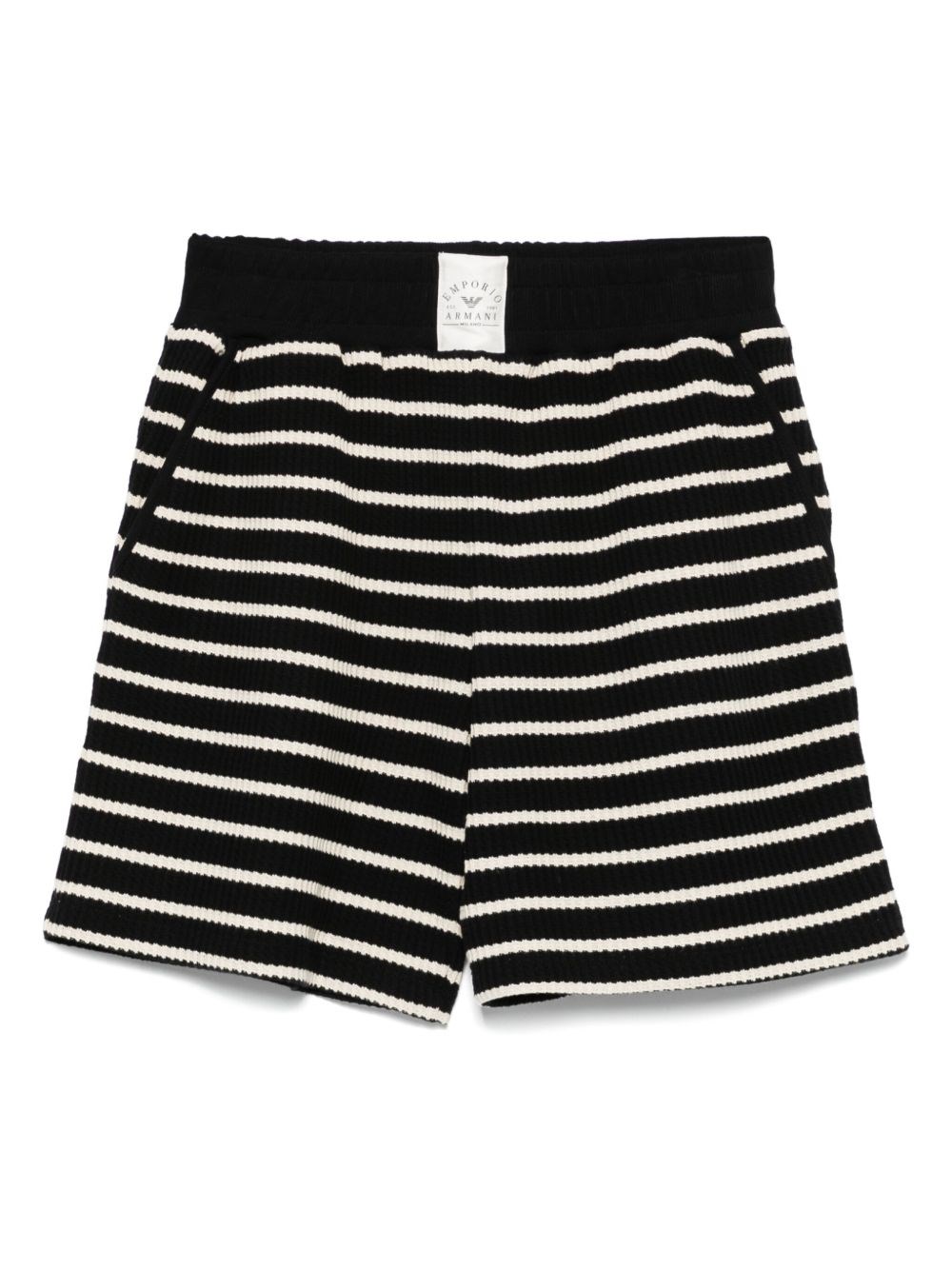 Emporio Armani Ribbed Texture Elasticated Waistband Shorts