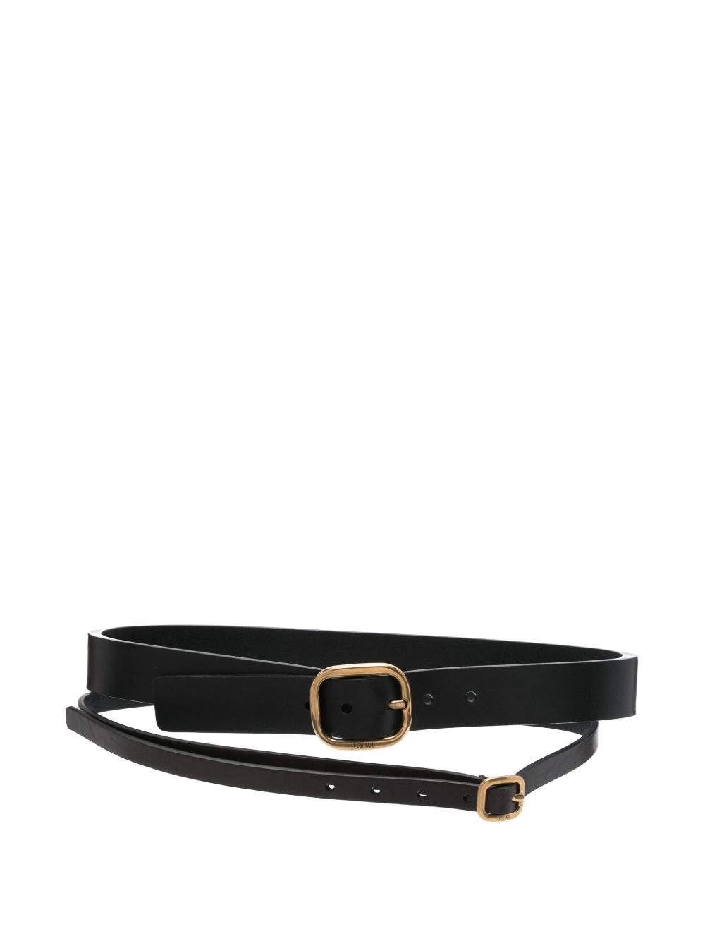 Loewe Black Double Leather Belt Women In Black