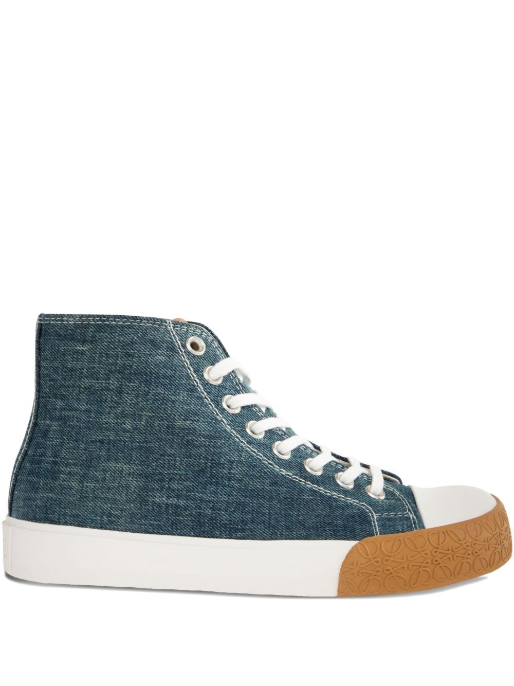 Loewe Paula's Ibiza Bloc Denim Sneakers In Blue