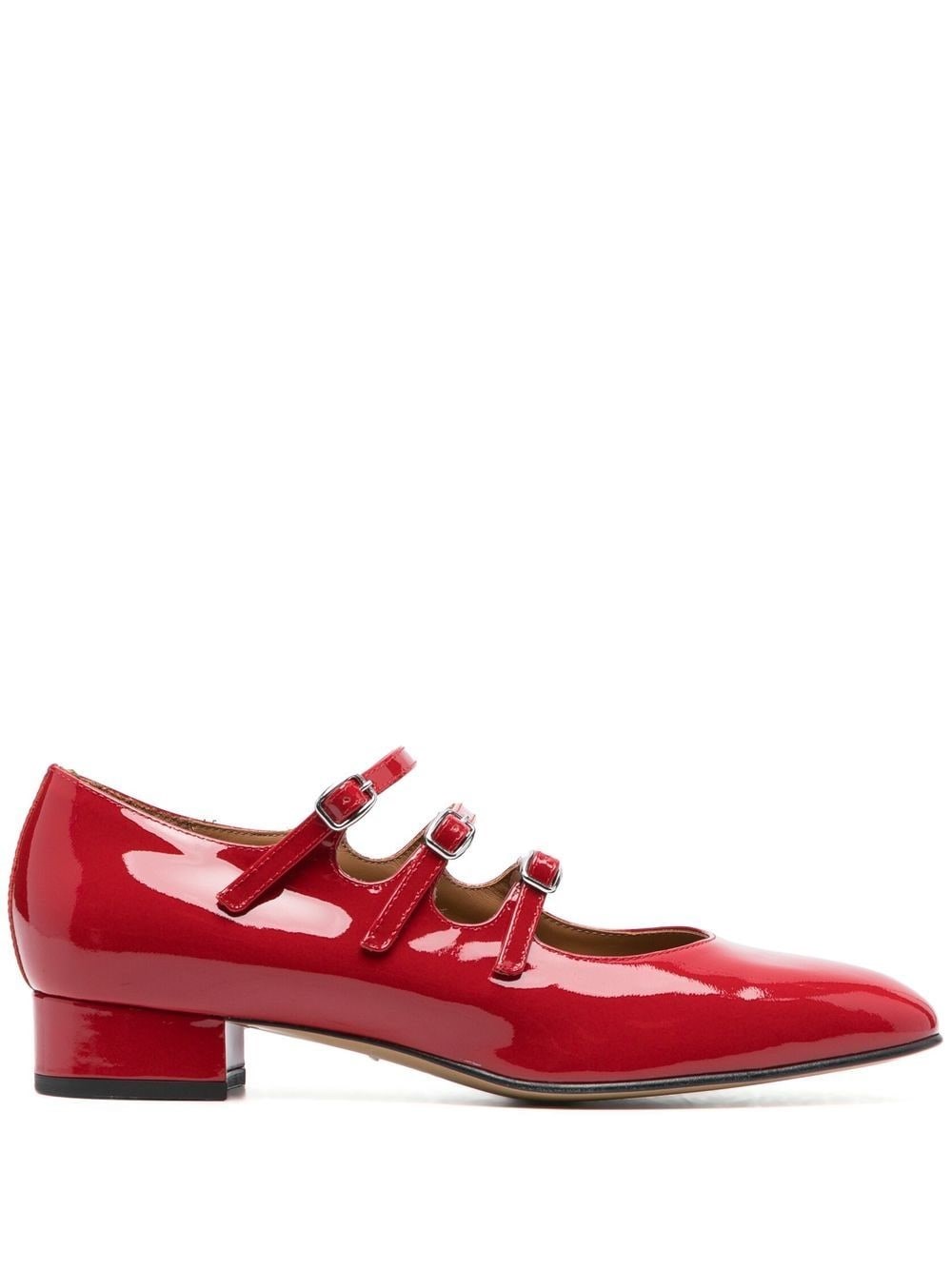 Carel Paris Triple Strap Square Toe Pumps