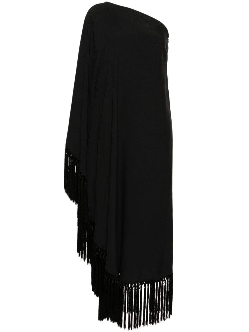 Taller Marmo One-shoulder Fringed Midi Dress
