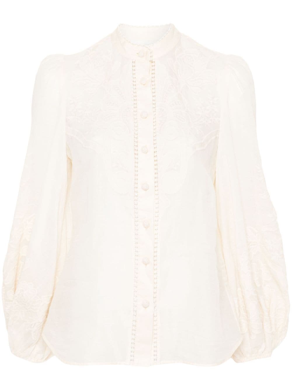 Zimmermann Womens Ivory Lucky Embroidered Cotton Blouse