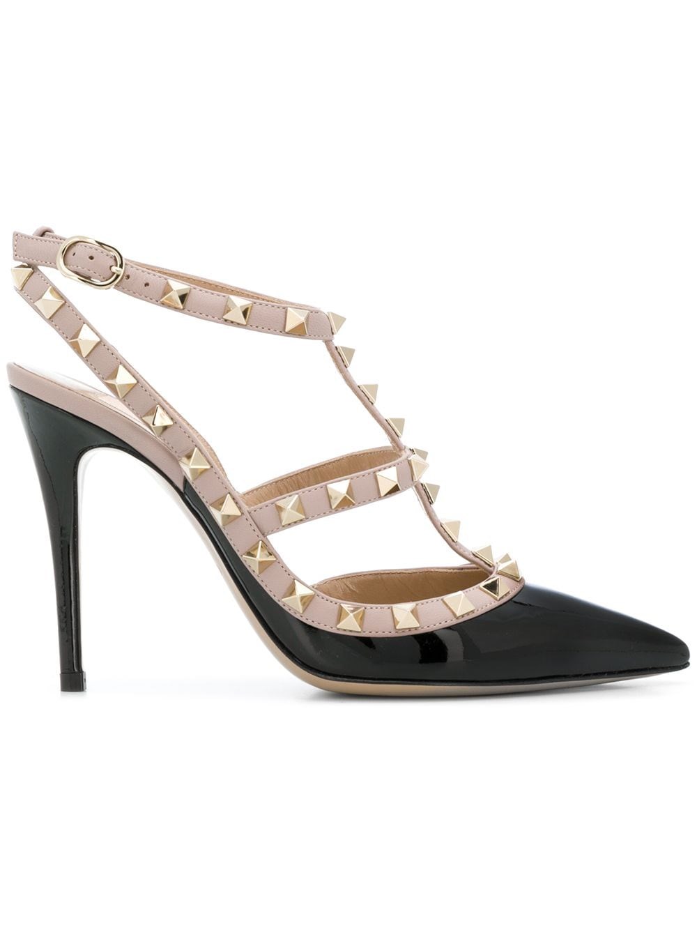 Valentino Pumps  Rockstud Ankle Strap In Genuine Patent Leather With Micro Metal Studs